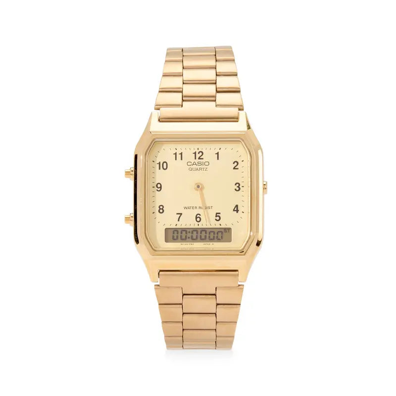 Casio AQ230 Gold Analog-Digital Watch