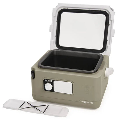 Presto 8-Quart Nomad Slow Cooker, Tan  Portable, Picnic Cooler Design, Locking Lid, Nonstick Pot