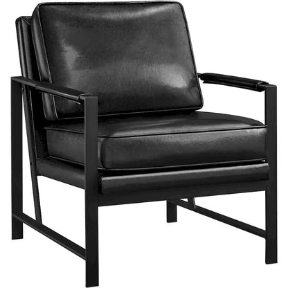 Yaheetech Retro Faux Leather Accent Lounge Chair  Vintage-Inspired Upholstered Seating