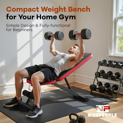 Heavy-Duty Foldable Weight Bench  8-Position Adjustable Home Gym Bench with 660 lb Capacity