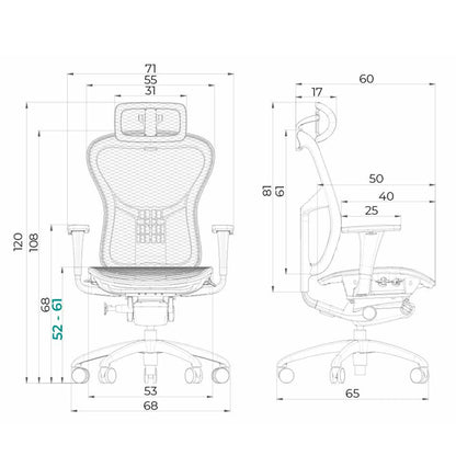 Chaise ergonomique de bureau - WAVE en mousse et maille