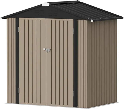 Devoko Lockable Steel Garden Shed  Corrosion-Resistant Outdoor Storage House for Tools and Equipment