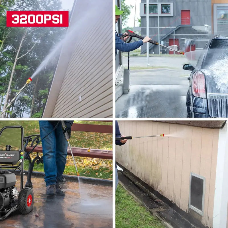 PowerSmart 3200 PSI Gas Pressure Washer, 2.5 GPM, 5 Nozzles, 208cc Engine, CARB Compliant