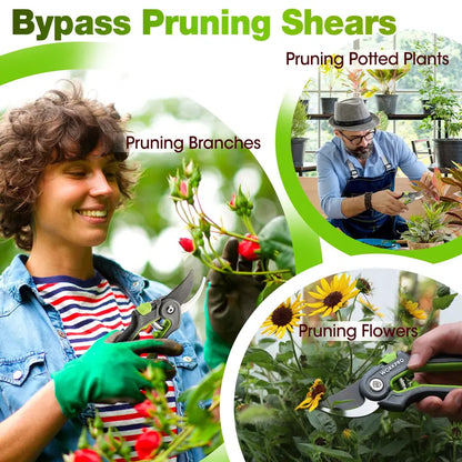 WORKPRO 8-Inch Bypass Pruning Shears & 6.25-Inch Straight Garden Scissors  2-Piece Set