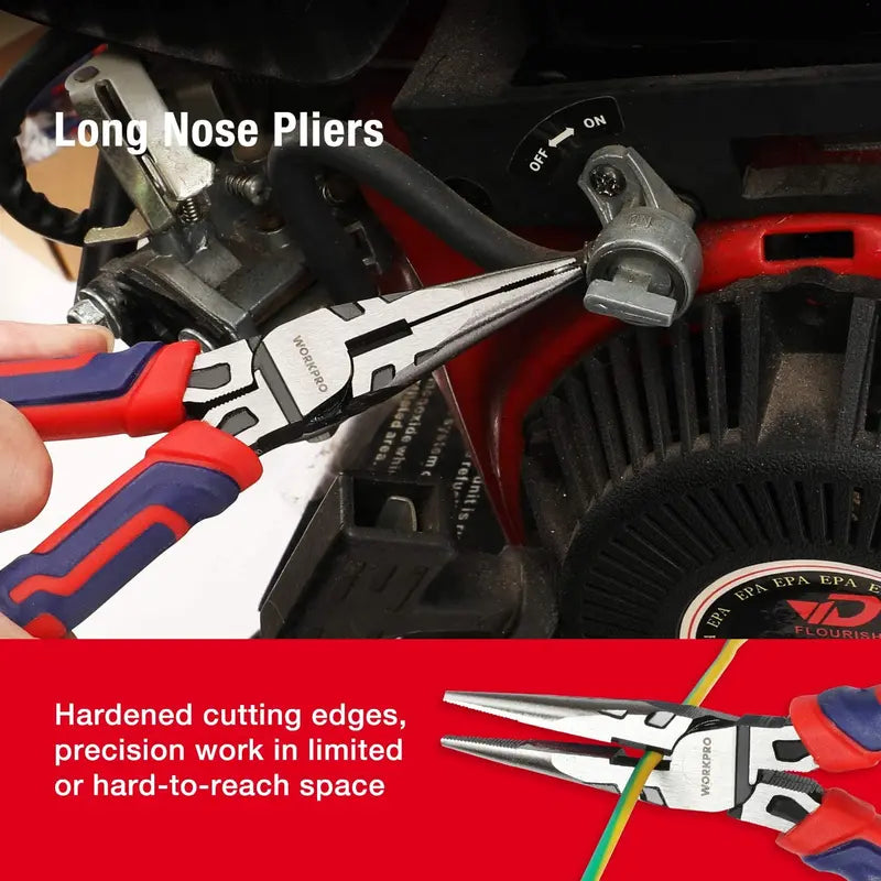 WORKPRO 5-Piece Premium Cr-V Pliers Set with Protective Storage Pouch