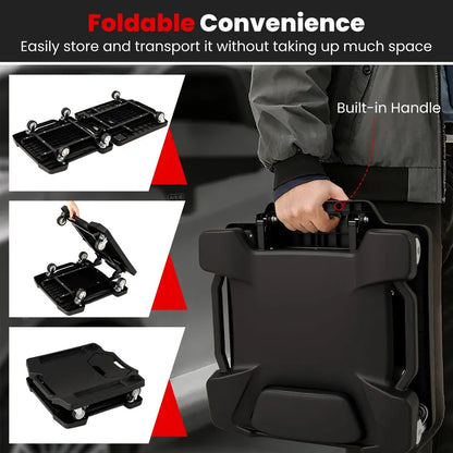 43-Inch Padded Mechanic Creeper with Contoured Headrest and Dual Tool Trays