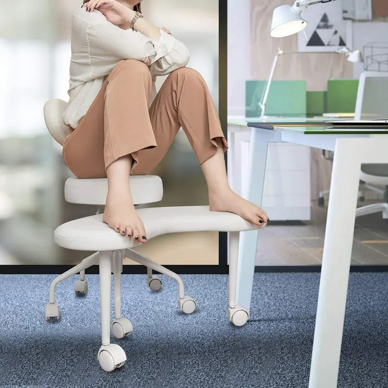 Pipersong Ergonomic Meditation & Desk Chair  Cross-Legged Design with Adjustable Height & Lumbar Support
