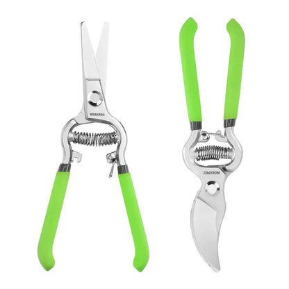 WORKPRO Dual-Purpose Pruning Shears Set  8″ Bypass & Straight-Blade Hand Clippers