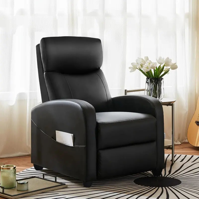 DUMOS Linen Massage Recliner  Single-Seat Adjustable Living Room Sofa with Padded Footrest