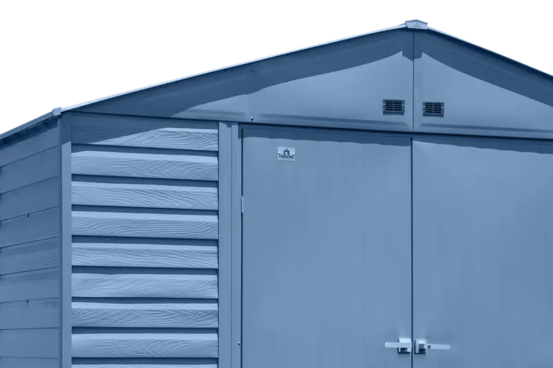 Arrow Select 10′ x 14′ Steel Storage Shed  Blue-Grey Finish, Weather-Resistant Construction
