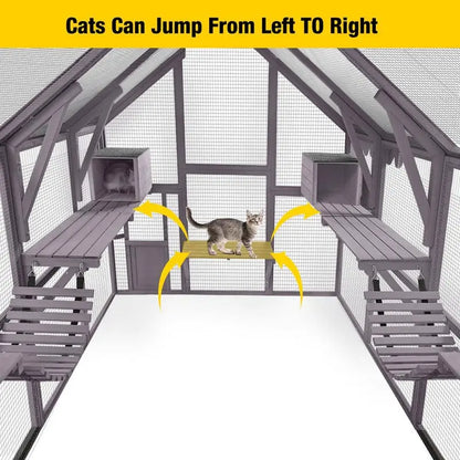 aivituvin Outdoor Cat Run  Spacious, Secure Enclosed Cat Patio or Run