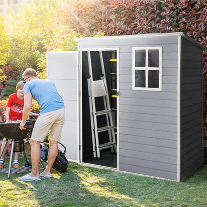 5′ x 3′ Grey Resin Utility Storage Shed with Ventilated Window