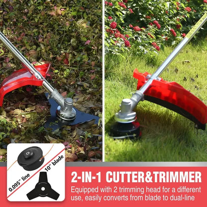 PowerSmart 31cc 4-Cycle Gas String Trimmer  Straight-Shaft Brush Cutter for Lawns, Weeds & Overgrowth