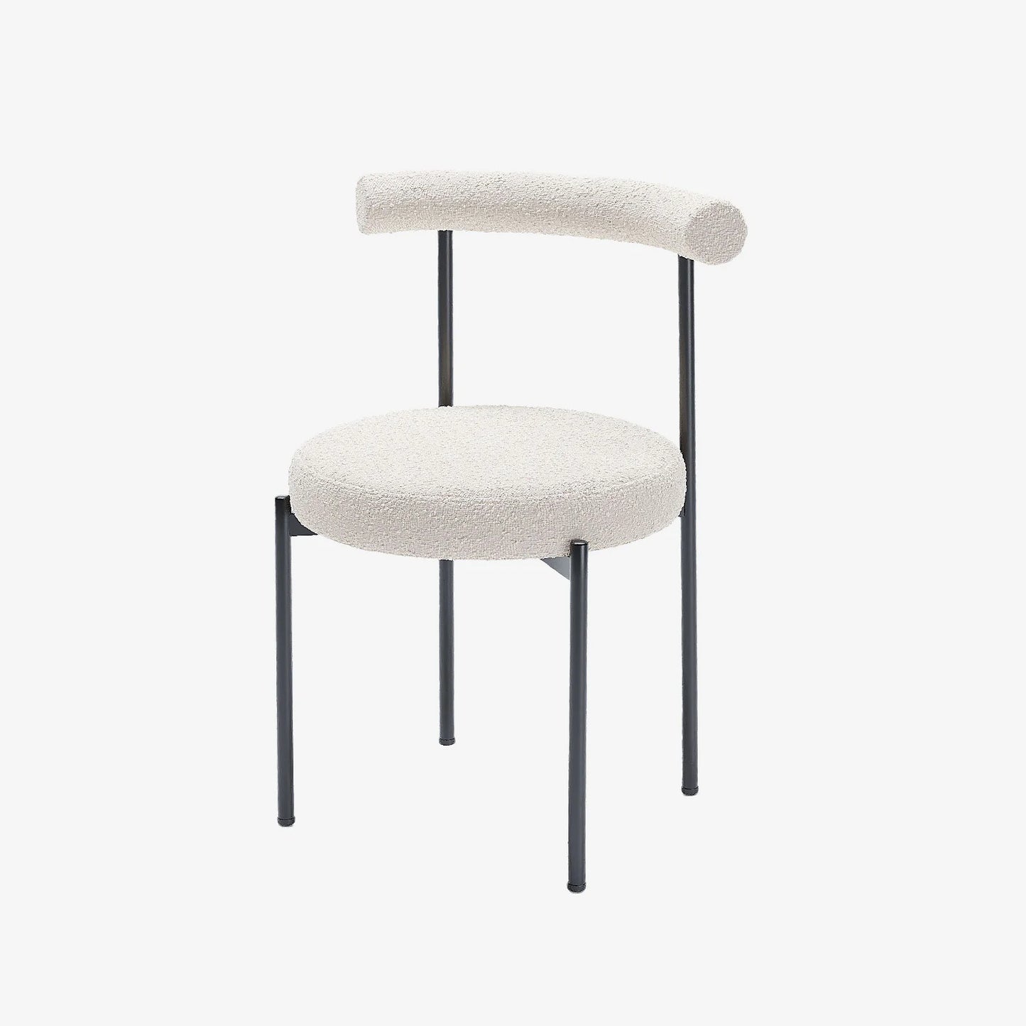 Lot de 2 chaises de salle   manger design moderne, bouclette blanche Julia