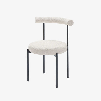 Lot de 2 chaises de salle   manger design moderne, bouclette blanche Julia