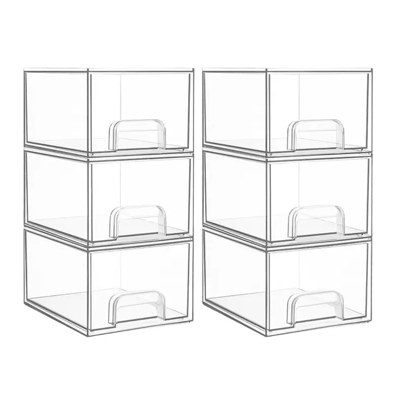 Clear Acrylic Stackable Drawer Organizer for Bathroom Vanity & Toiletries
