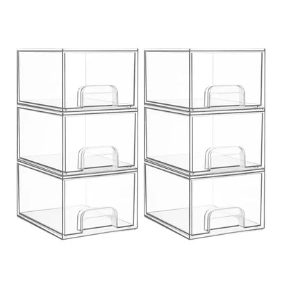 Clear Acrylic Stackable Drawer Organizer for Bathroom Vanity & Toiletries