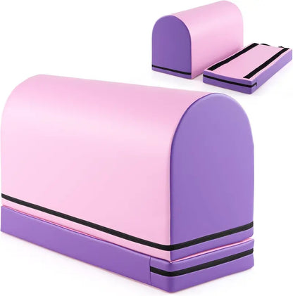 Mailbox-Style Tumbling Mat  Gymnastics Vaulting Box with Detachable Foam Mat & Carry Handle
