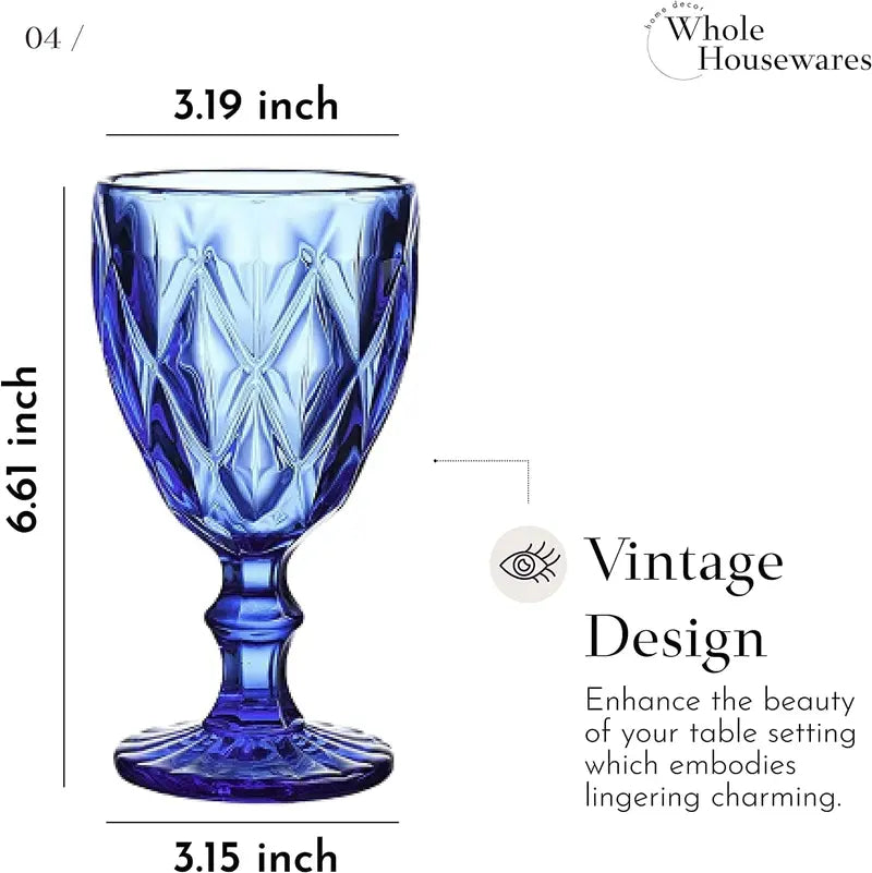 Whole Housewares Colored Glass Drinkware 95 Ounce Water Glasses Set Of 6