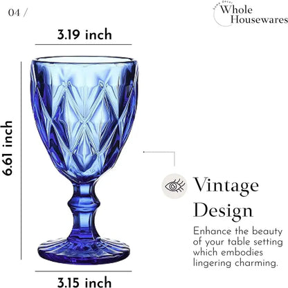 Whole Housewares Colored Glass Drinkware 95 Ounce Water Glasses Set Of 6