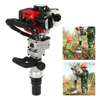 2 Stroke 32.6cc T Post Driver Gasoline Pile Driver Farm Fence Hammer Push Pile Kit Garden Piledriver Piling Machine