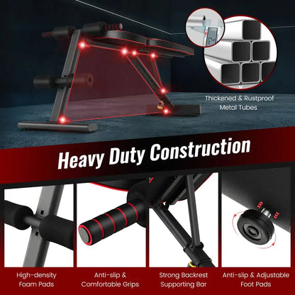 Heavy-Duty Adjustable Weight Bench, Multi-Position Strength Training Station