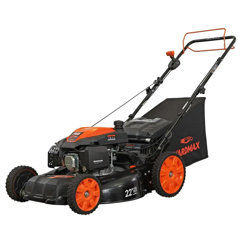 YARDMAX YG2860 22-Inch Gas Self-Propelled Lawn Mower — 201cc Engine, CVT Transmission, 3-in-1 Functionality, High-Wheel Design