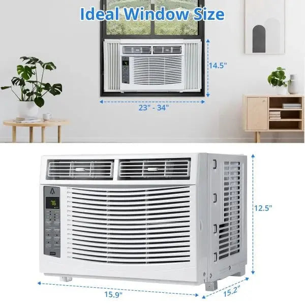 6000 BTU Window Air Conditioner  115V, Reusable Filter, Energy-Efficient Cooling for Up to 250 sq. ft.