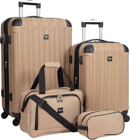 Coolife Lilac Hardside Luggage Set  4-Piece Expandable Spinner Suitcase Collection