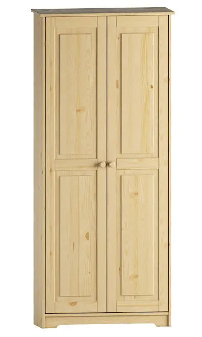 Freestanding Solid Wood Pantry Cabinet with Adjustable Shelves and Closet Storage Space