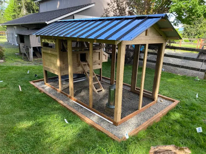 6 ft x 12 ft Walk-In Chicken Coop & Outdoor Poultry Run  7.5 ft Tall, Secure & Spacious Housing