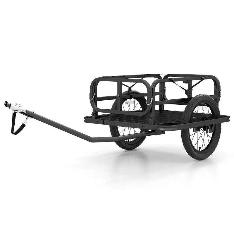 Heavy-Duty Universal Bike Cargo Trailer with 16-Inch All-Terrain Tires and Secure Hitch