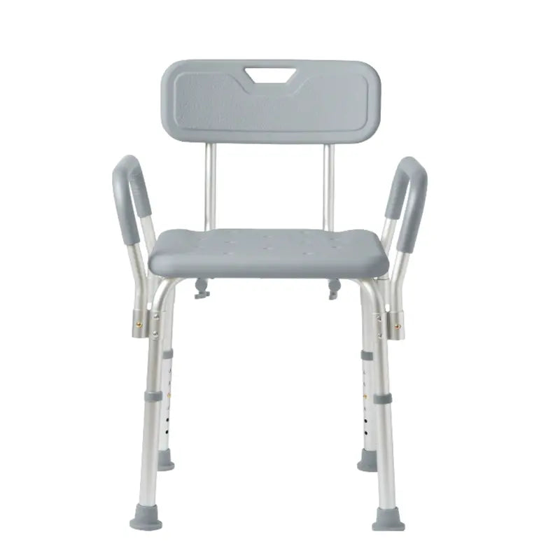 Adjustable Aluminum Shower Seat with Back Support and Armrests