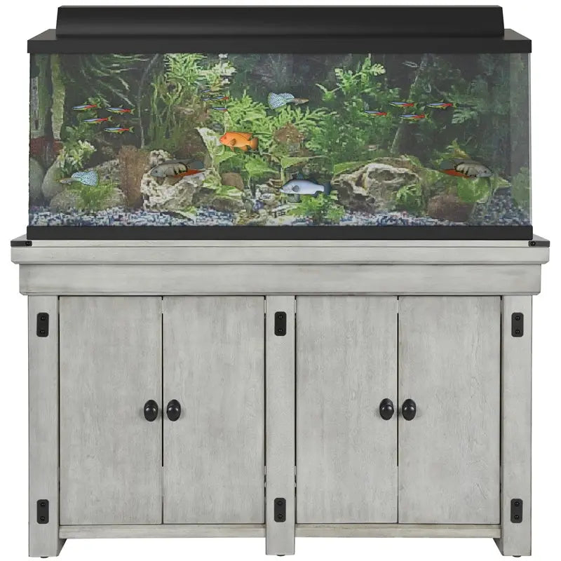 Bowery Hill 55 Gallon Aquarium Stand in Rustic White