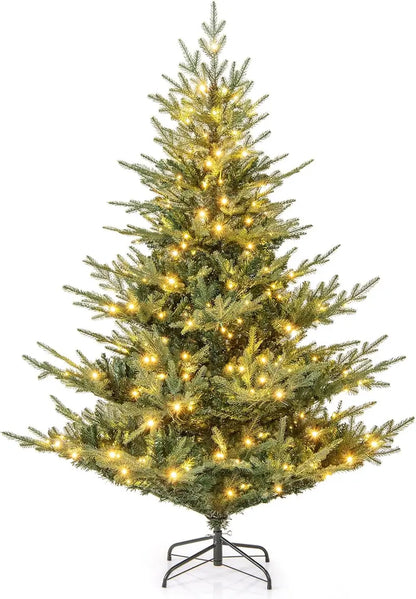 6- or 7-Foot Pre-Lit Artificial Tree  Hybrid PVC and PE Branch Construction for Natural Look
