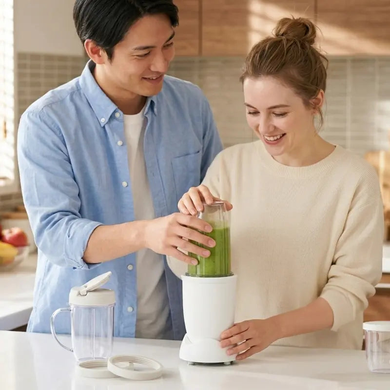 All-in-One Blender System for Smoothies, Sauces, and Purees — Includes 3 Cups and Food Processor Attachment