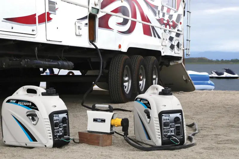2,300-Watt/1,800-Watt Gasoline Powered Recoil Start Inverter Generator with CARB Compliant 80CC Ducar Engine