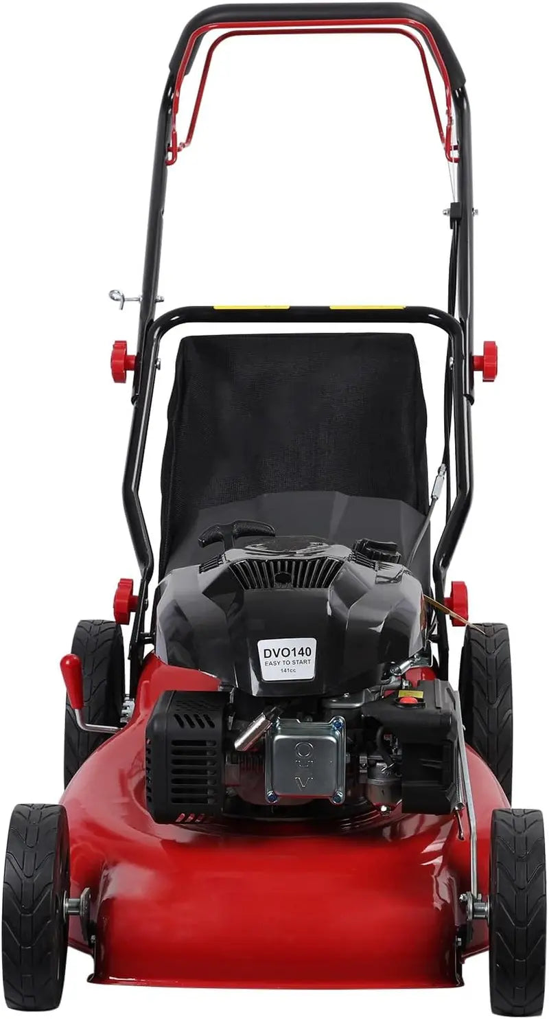 Self-Propelled Gas Lawn Mower  20-Inch Deck, 141cc 4-Stroke Engine, 50L Grass Bag &amp; Rear-Wheel Drive