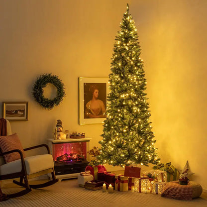 9-Foot Pre-Lit Slim Pencil Christmas Tree  500 Warm White LED Lights