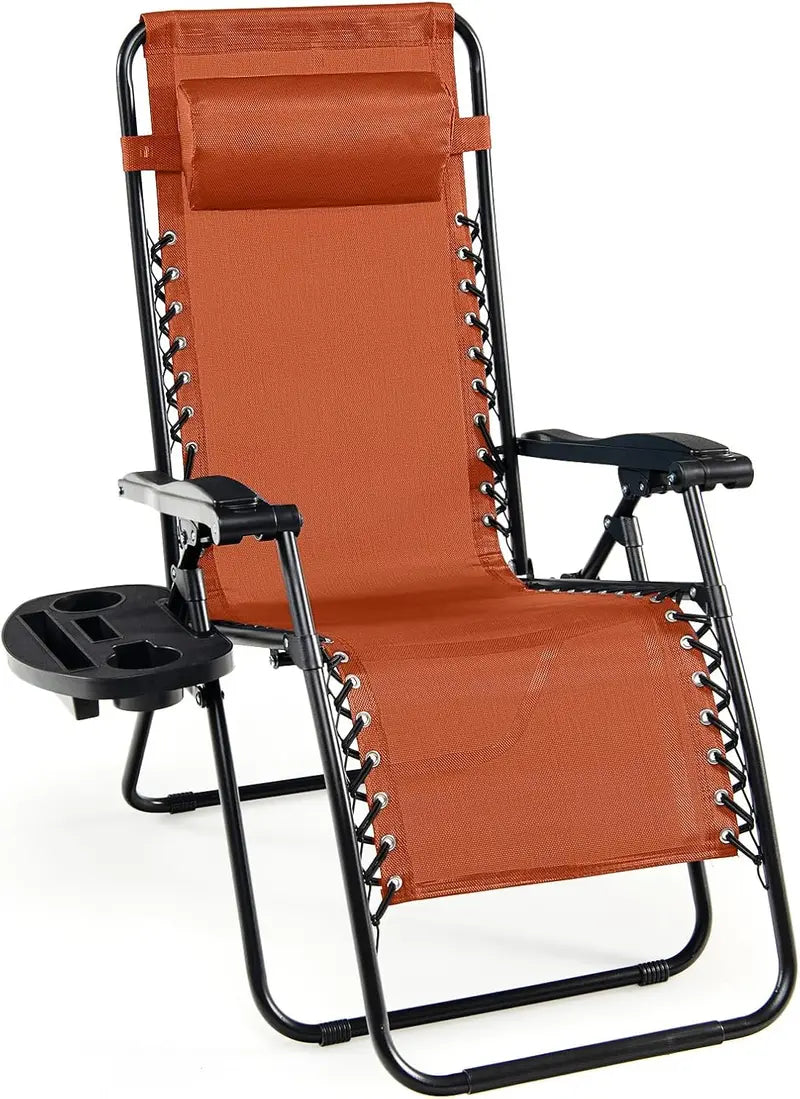 Zero Gravity Folding Lounge Chair  Reclining Ergonomic Patio Lounger