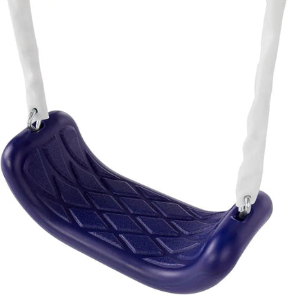 Blue Ridge Backyard Metal Playground  A-Frame Swing Set with Glider, Trapeze, Two Swings, and Multicolor Slide
