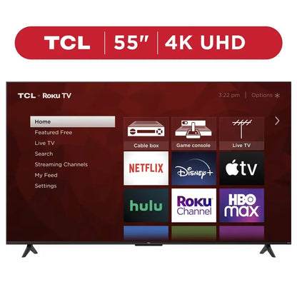 TCL 55″ 4K UHD HDR Smart TV with Roku, Voice Control & Customizable Home Screen