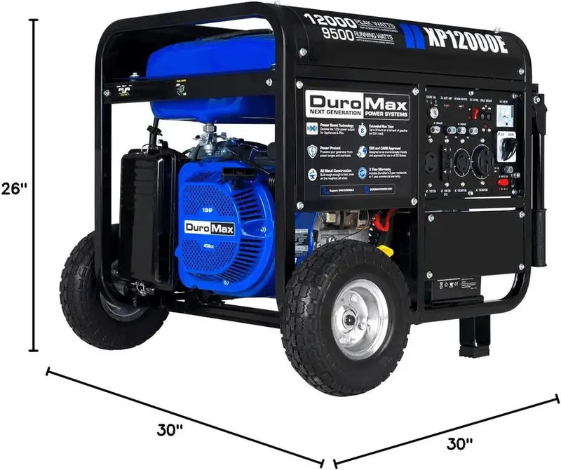 13,000-Watt Dual-Fuel Portable Generator  Gas or Propane Powered, Electric Start, Transfer Switch Ready & RV Compatible