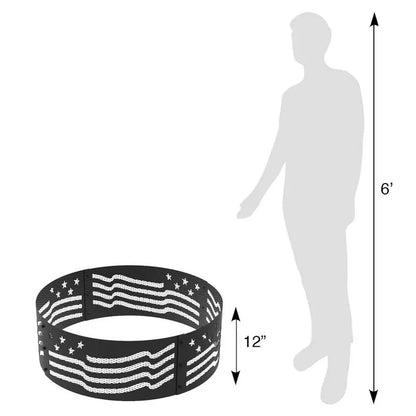 BLUE SKY OUTDOOR LIVING Decorative 36 in. x 12 in. Round Steel Wood Fire Pit Ring  Stars and Stripes FR361208SAB