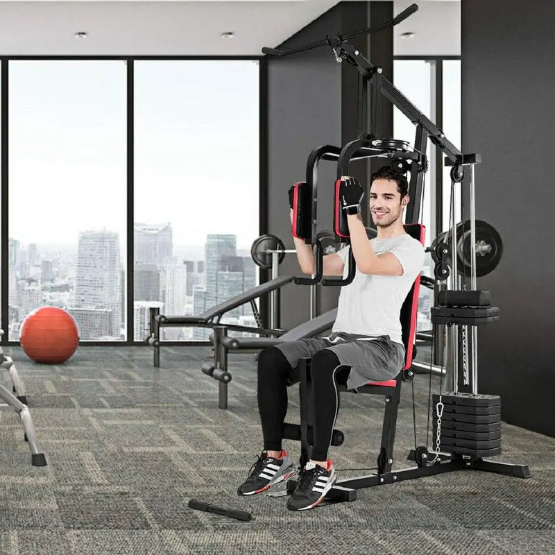 All-in-One Home Gym System  Multi-Station Strength Training & Cardio Workout Machine