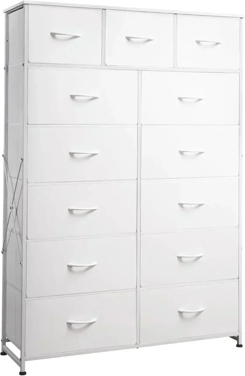 13-Bin Steel-Frame Storage Organizer  Heavy-Duty WLIVE Fabric Drawer Tower for Home & Office