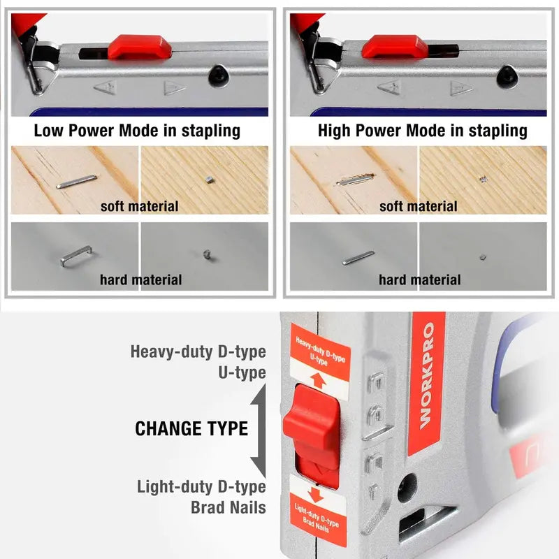 WORKPRO Manual 4-in-1 Staple & Brad Gun  Includes 3000 Staples & 1000 Brads