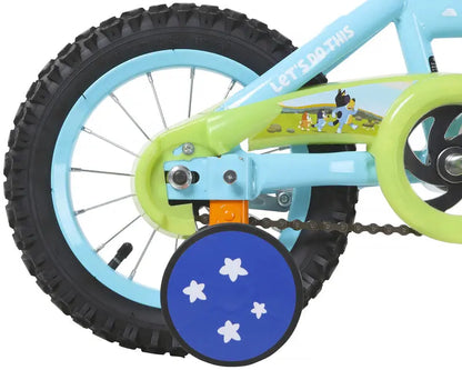 Bluey 12-Inch BMX Bike for Toddlers  Steel Frame Kids’ Bicycle with Coaster Brake, Training Wheels & Plush Carry Bag (Ages 35)