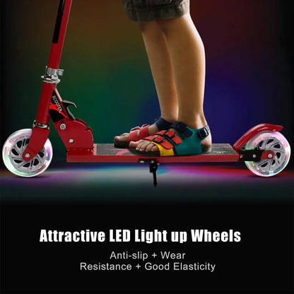 Kids’ Folding Kick Scooter  Aluminum Frame with Dual Flashing LED Wheels