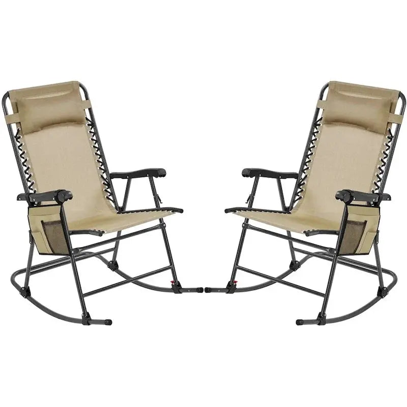Yaheetech Foldable Outdoor Rocking Chairs — Set of Two, 26-Inch Height